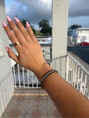 Stainless steel Two-Tone Twisted Cable Cuff Bracelet - Gold & Silver